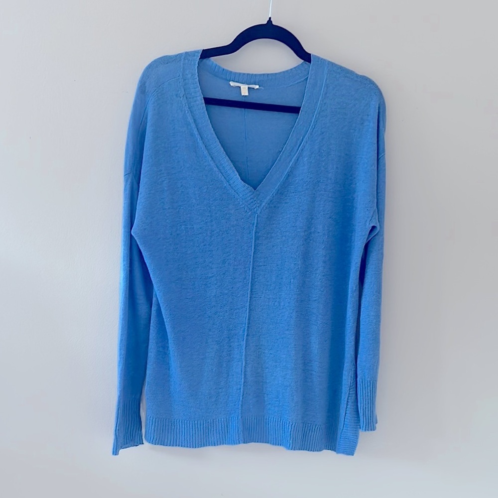 Eileen Fisher Blue V-Neck Sweater